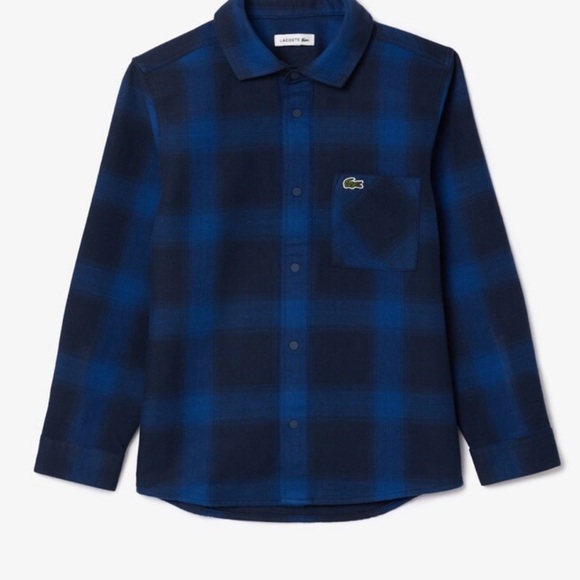 Lacoste Kids' Plaid Flannel Overshirt - Picture 3 of 10